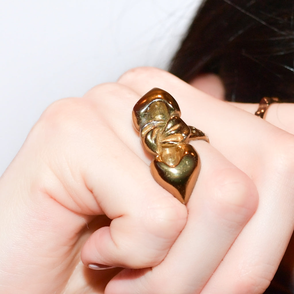 KNOT Cocktail Ring | XL volume gold knot ring